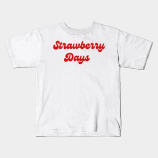 Red Font strawberry days pleasant grove utah Kids T-Shirt